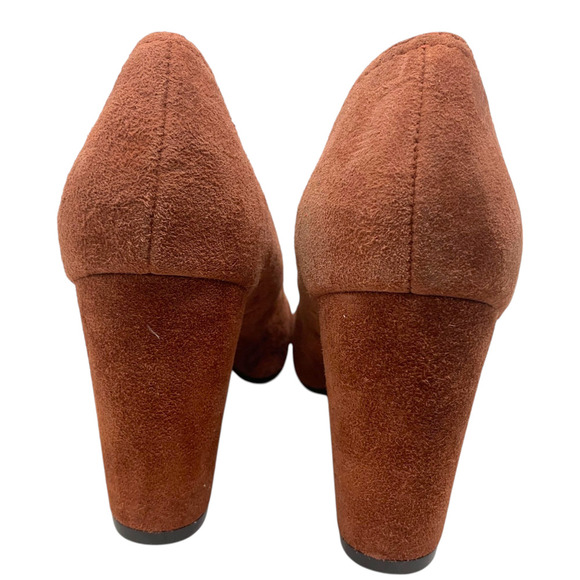 Steve Madden x Steven Jade Terra Cotta Suede Heeled Kiltie Loafers Sz 7.5 Shoes - Picture 6 of 8